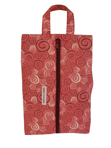 Swirly Red Cotton Blend Bag