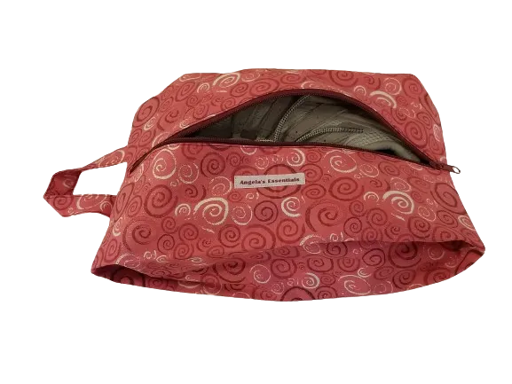 Swirly Red Cotton Blend Bag