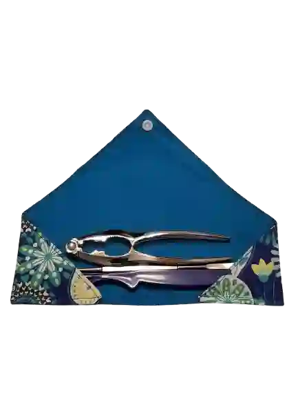 Blue Cutlery Roll-up Pouch