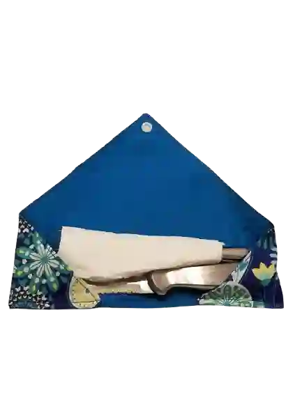 Blue Cutlery Roll-up Pouch