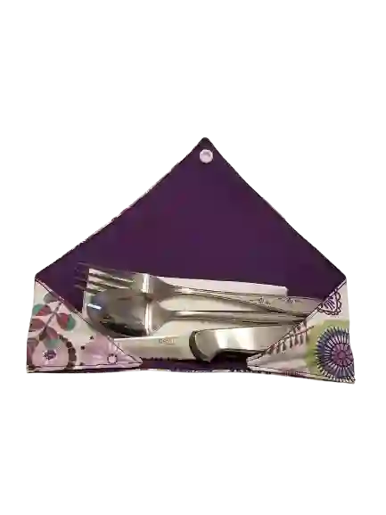 Purple Cutlery Roll-up Pouch