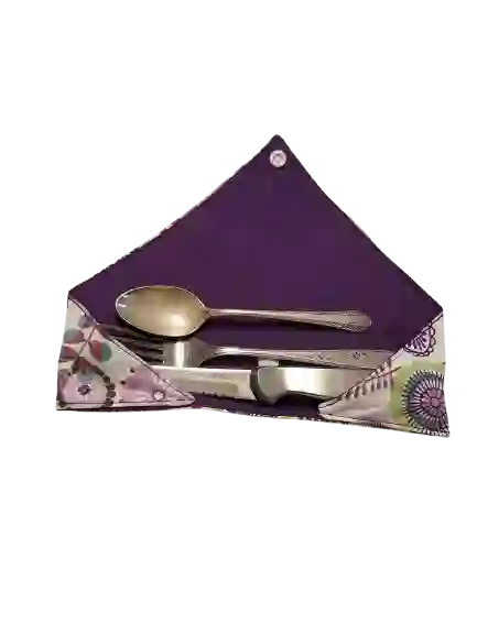 Purple Cutlery Roll-up Pouch