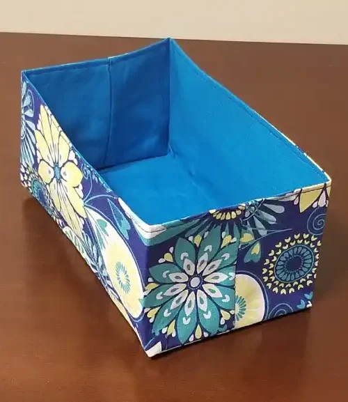 Mini Fabric Basket Floral Blue pattern