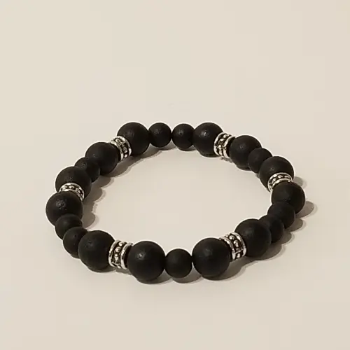 Bracelet Black Lava Stretch