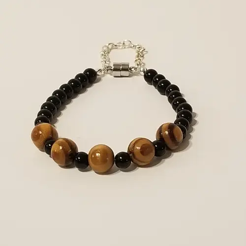 Bracelet Tiger Eye Magnetic with Security Chain