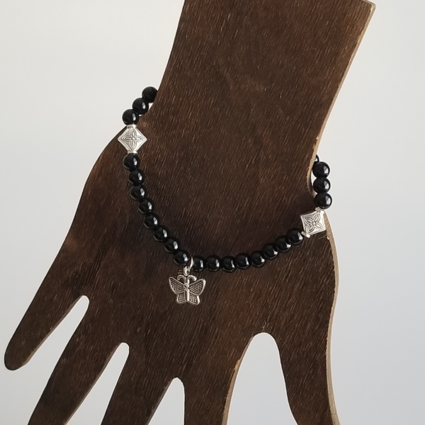 Black Charm Stretch Bracelet Butterfly Black Charm Stretch Bracelet Butterfly