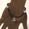 Black Charm Stretch Bracelet Swans