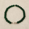 Green Agate Stretch Bracelet with Teardrop Pearl